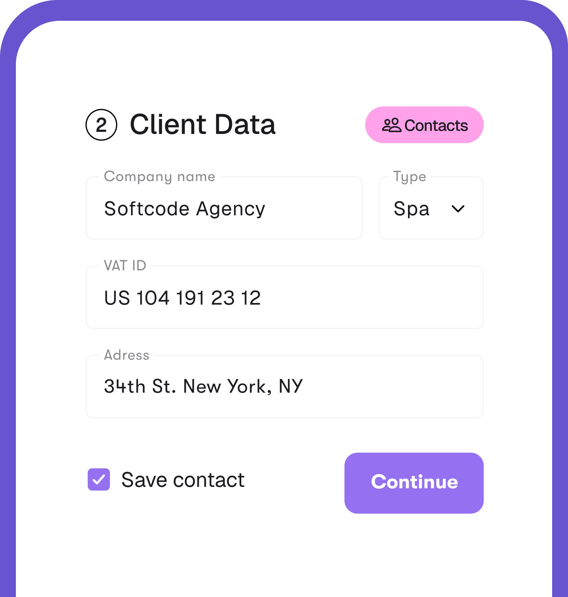 Client Data Form